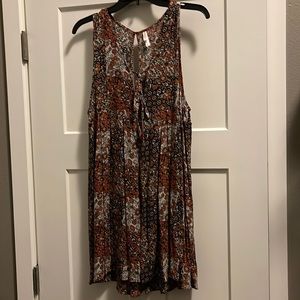 Floral white and orange dress